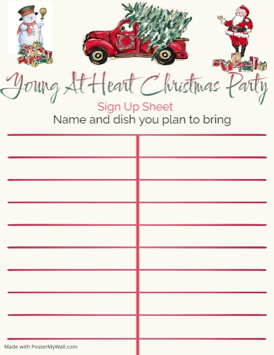 Christmas SignUpSheet PosterMyWall