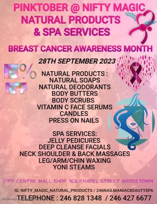 Pink Ribbon Breast Cancer Awareness Flyer | PosterMyWall