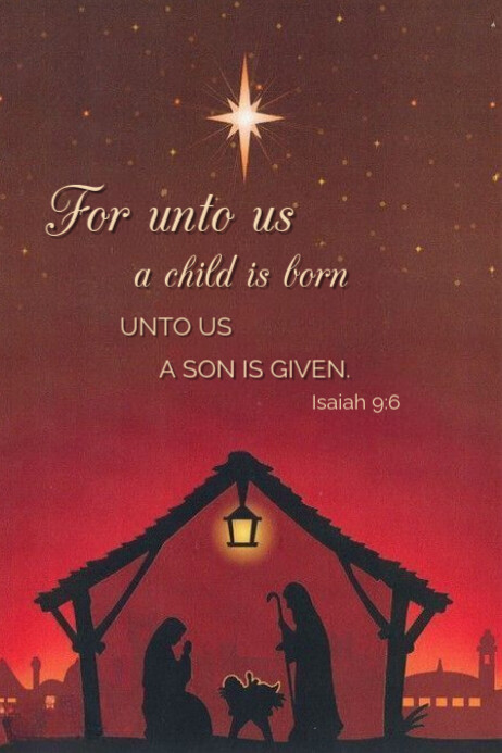 For unto us a child is born Poster template