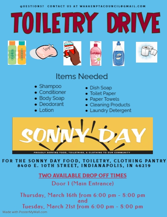 Toiletry Drive Flyer (US Letter) template
