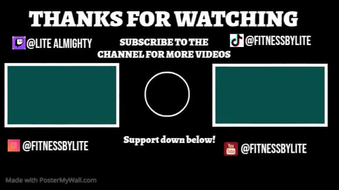 END SCREEN ON YOU TUBE OUTRO | PosterMyWall