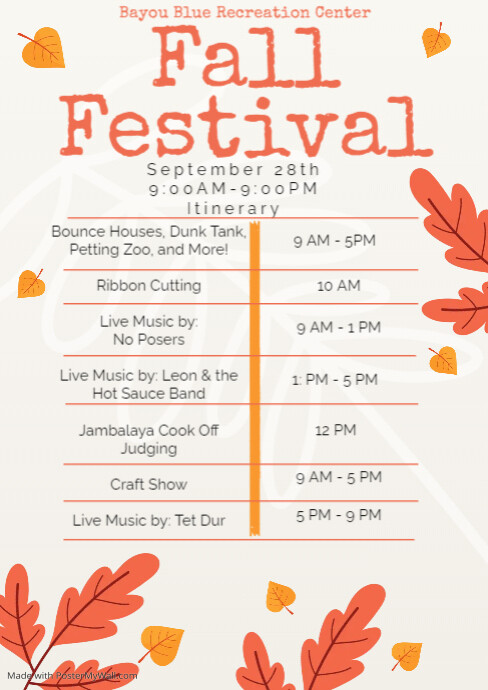 Fall Hours Begin Copy of Fall Opening Hours | PosterMyWall