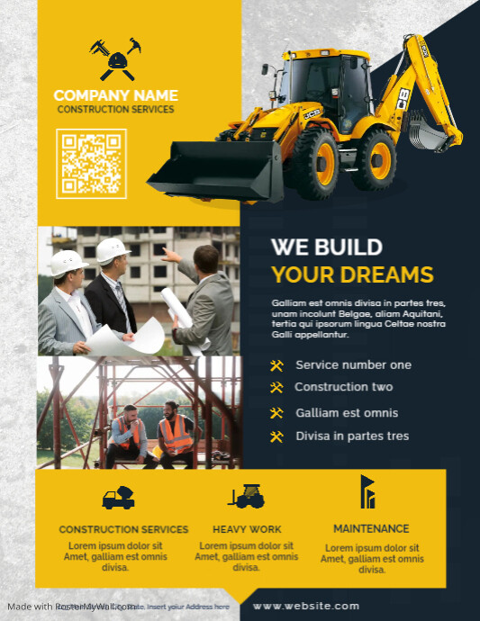 construction company flyer template design