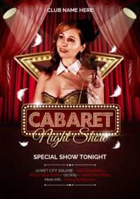 Cabaret Night Show Flyer Template A5
