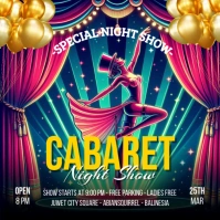 Cabaret Night Show Social Media Template Instagram Post