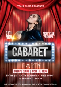 Cabaret Party Design Template A4