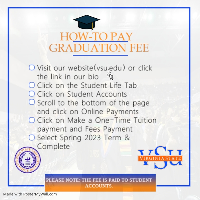 How to Pay Graduation Fee Flyer | PosterMyWall