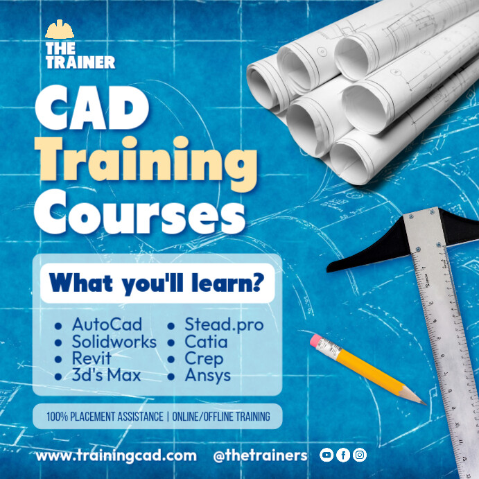 Autocad Computer Course Poster Plantilla de Cad Training Courses | PosterMyWall