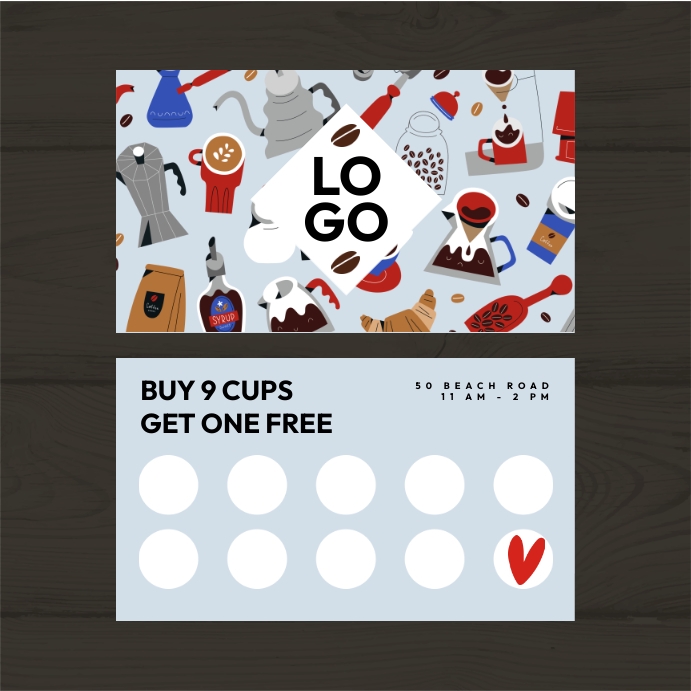 Cafe Card Template Instagram Plasing