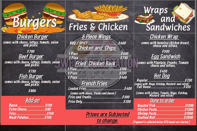 Cafe Deli Menu Copy of cafe/ deli Menu | PosterMyWall