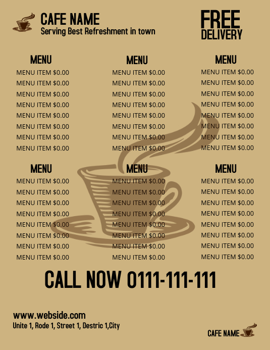 CAFE Template | PosterMyWall