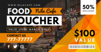 Cafe Discount Food Voucher Template Facebook Shared Image