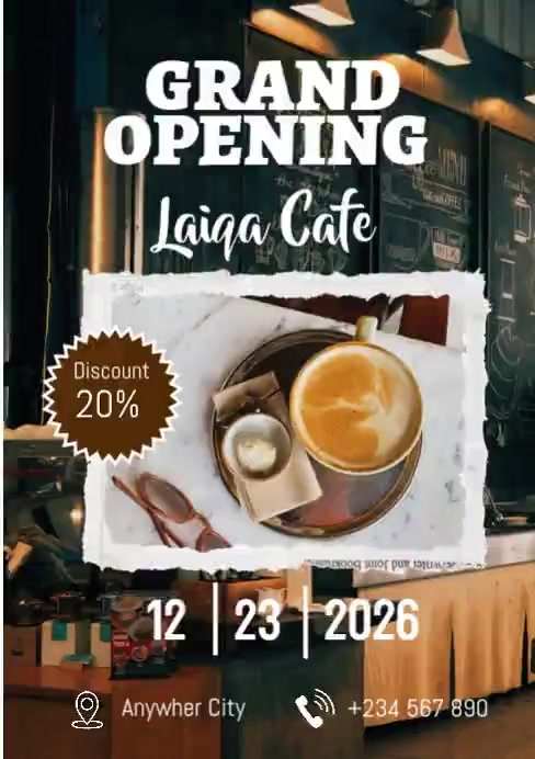 Cafe Grand Opening Template | PosterMyWall