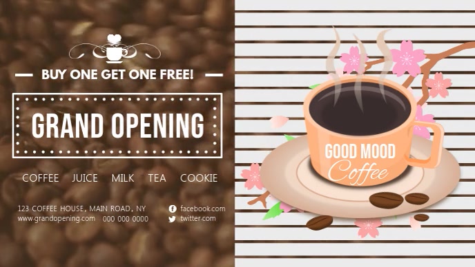 Cafe Grand Opening Facebook Cover Video