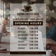 Cafe hours of operation video สี่เหลี่ยมจัตุรัส (1:1) template