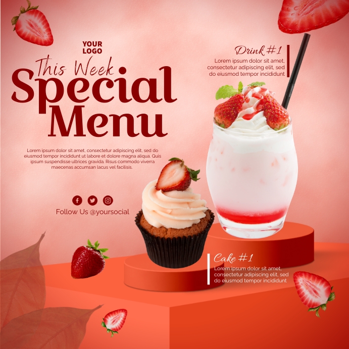 Cafe Menu Ads Instagram-bericht template