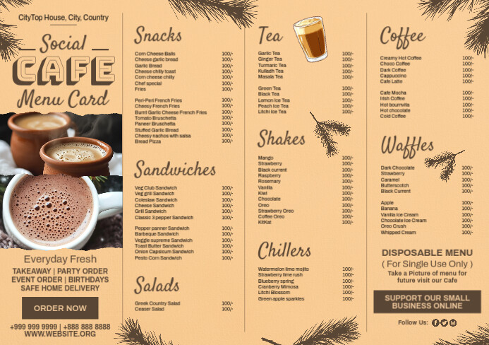 Copy of Cafe Menu Card Template | PosterMyWall