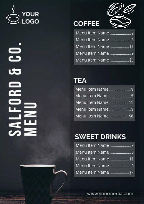 cafe menu Template | PosterMyWall