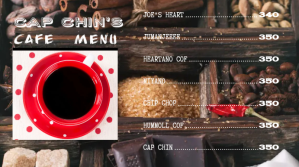 棕色 Cafe Menu Digitalt display Template