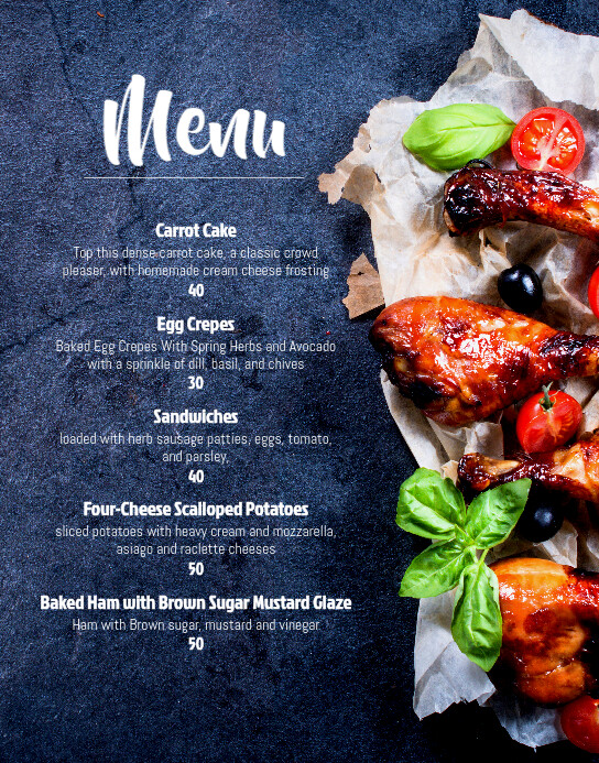 Cafe menu Template PosterMyWall