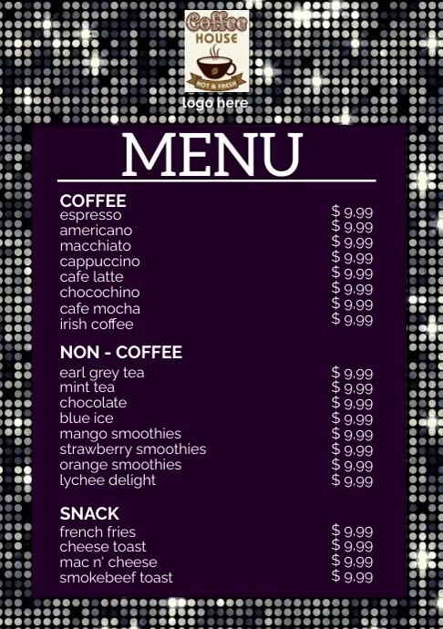 CAFE MENU Template | PosterMyWall