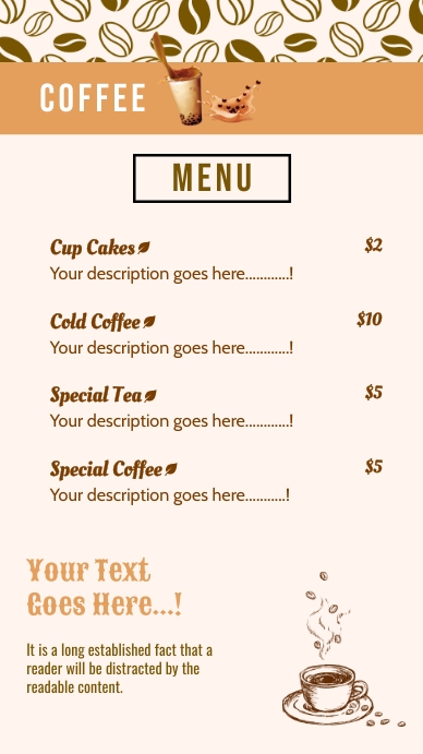 Cafe Menu Digital Display Ads Template | PosterMyWall