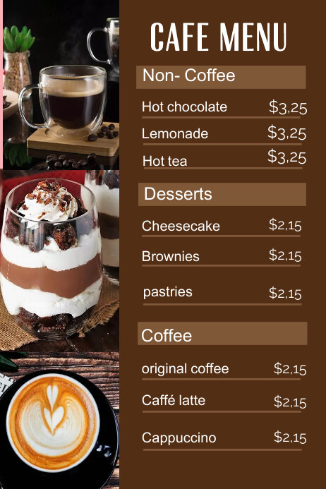 Cafe menu poster Template | PosterMyWall