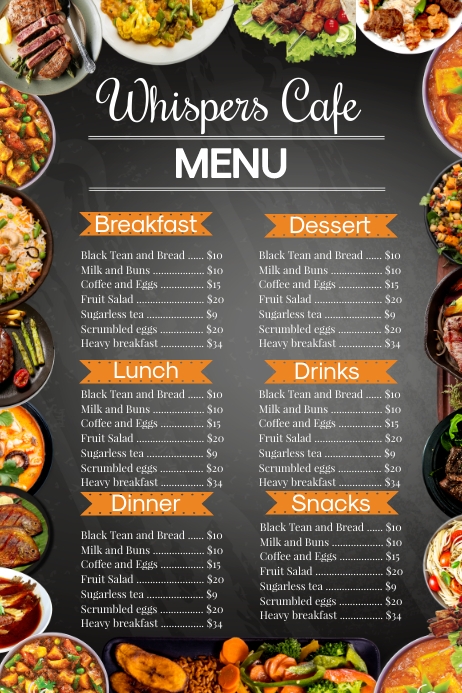 Cafe Menu Template Design Postermywall Cafe Menu Template Design Postermywall