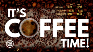 Cafe restaurant Coffee Menu digital display template