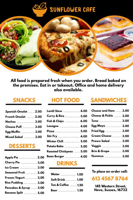 Copy of Cafe Restaurant Menu Template | PosterMyWall