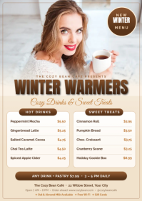 Blanco Winter Cafe Menu A4 Template
