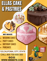 Cake Ruffle Poster cake shop poster Template | PosterMyWall