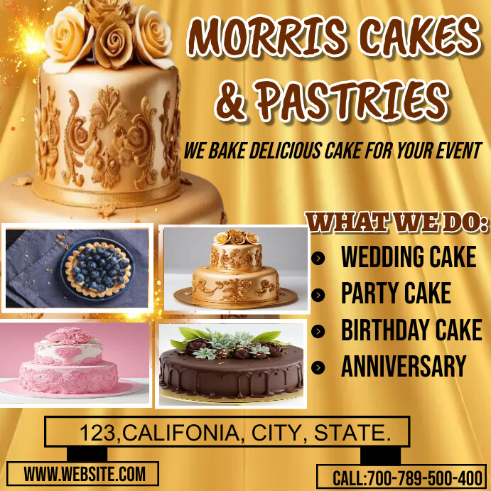 cake &pastrie shop design template Wpis na Instagrama