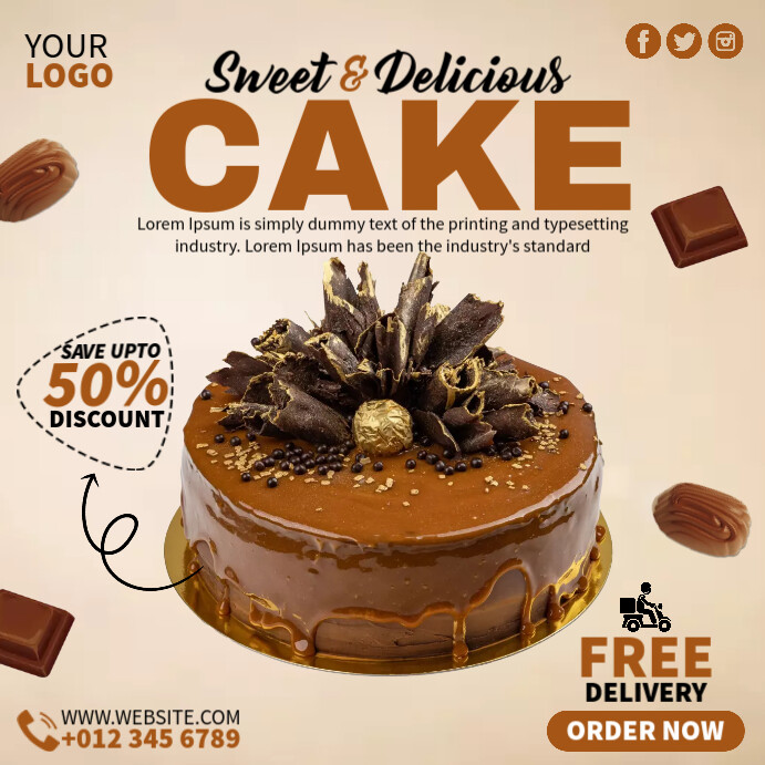 Cake Ads Template | PosterMyWall