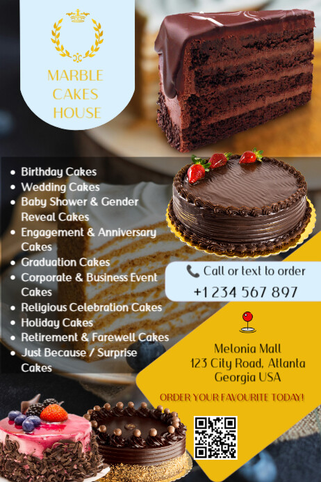 Copy of Cake Baker Pastries & Confectionery Ad | PosterMyWall
