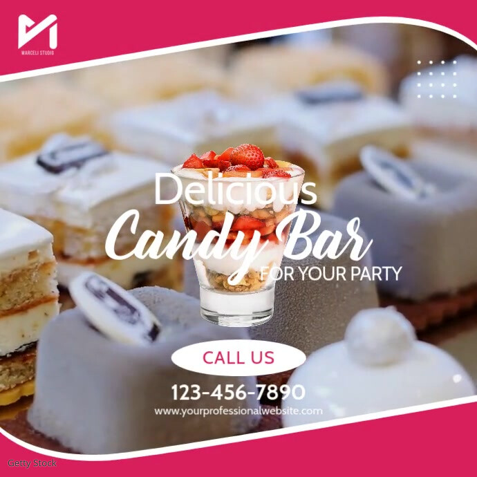 Copy of Cake Candy Bar 1:1 Video Ad | PosterMyWall