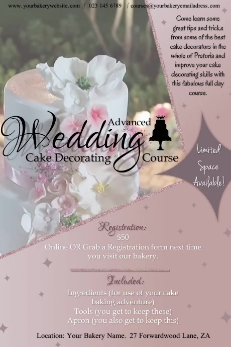Baking Course Design Cake Decorating Course Template | PosterMyWall
