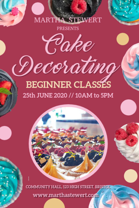 Cake Course Poster Cake Decorating Poster Template | PosterMyWall