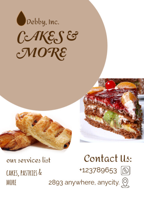 Cake flyer A4 template
