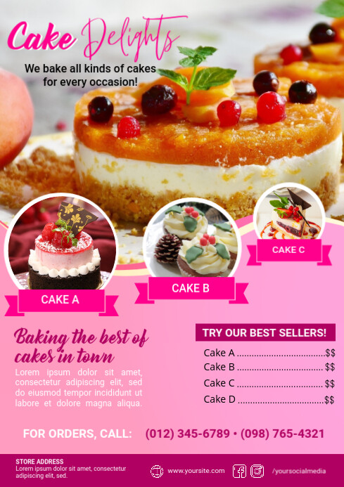 Cake Flyer Template PosterMyWall