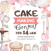 Cake Making Contest Valentines Publicación de Instagram template
