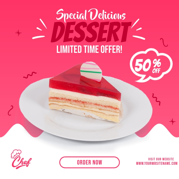 Blog Cake Post Cake Post - Dessert Post - Sweet Post Template | PosterMyWall
