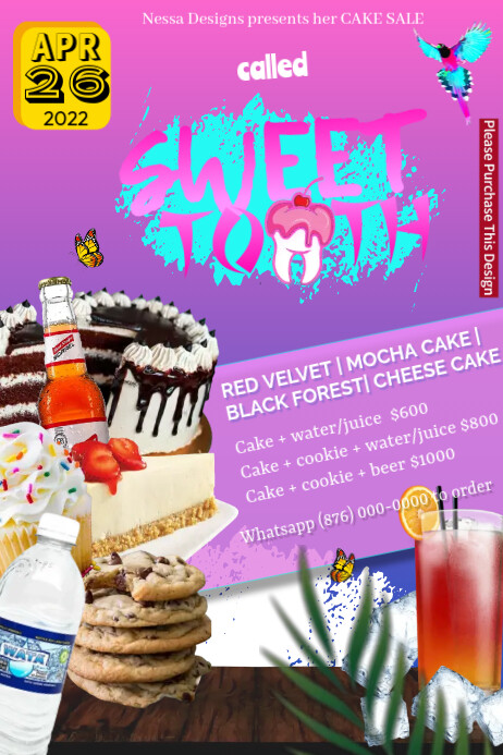 Cake Sale Temp By Nessa Designs Template | PosterMyWall