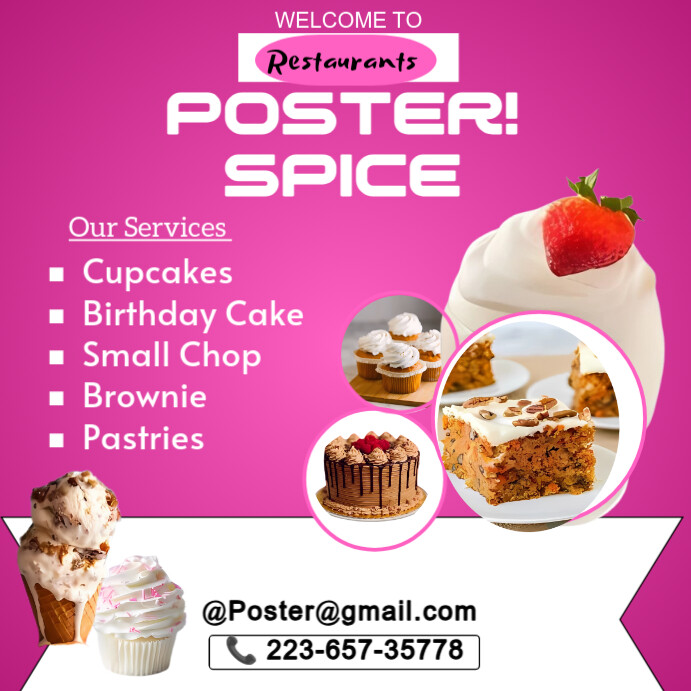 Cake service's design template Instagram Post