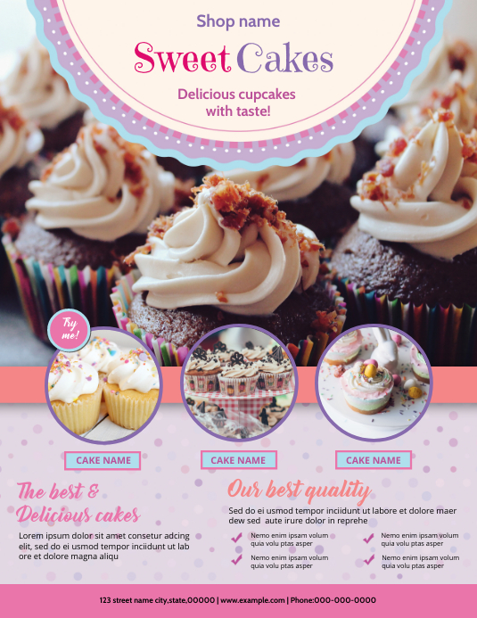 Cake Flyer Examples Professional Cake Decorating Flyers Food Flyer Design | Bakery Cake