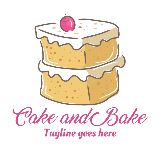 Cake shop logo, bakery logo template