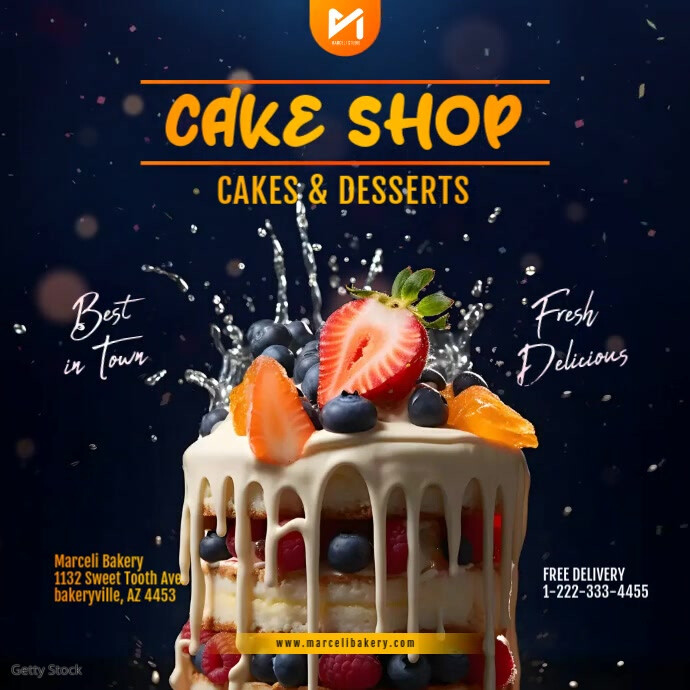 Copy of Cake Shop Sweet Bakery Flyer Ad | PosterMyWall
