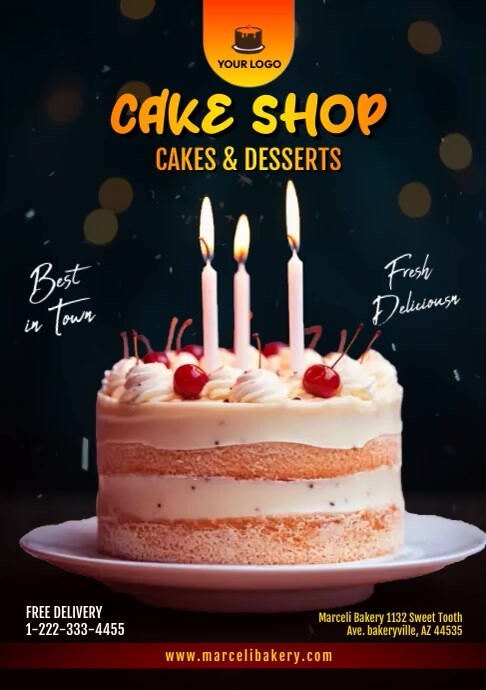 Cake Flyer Examples Cake Shop Sweet Bakery Flyer Template | PosterMyWall
