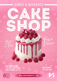 Red Cake Shop Promotion A4 Template