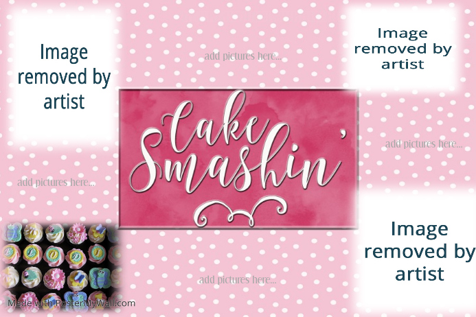 Cake Smash Birthday Party Family Collage Photography Flyer